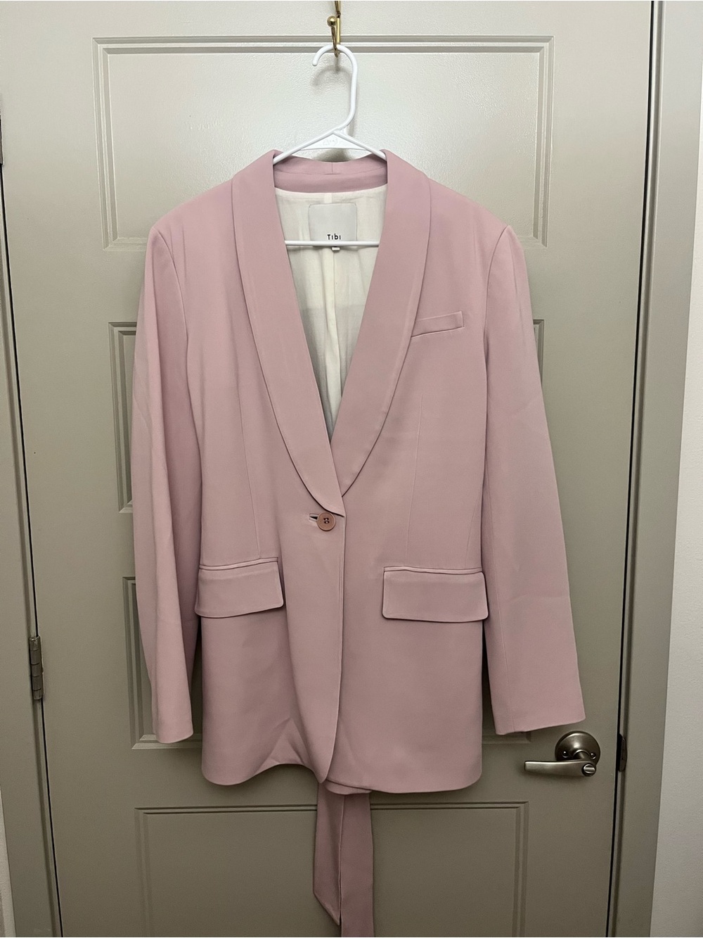 Tibi Dusty Pink Shawl-Collar Blazer